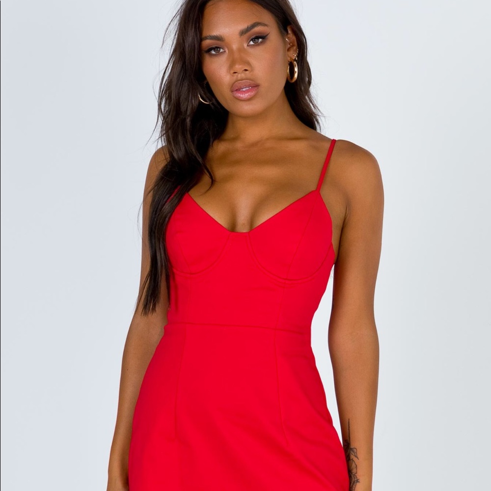 Princess Polly Red Novella Mini Dress - Picture 3 of 4